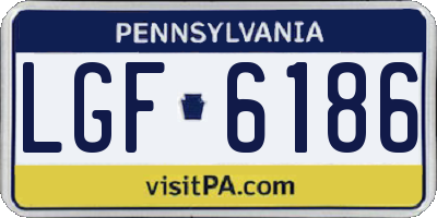 PA license plate LGF6186
