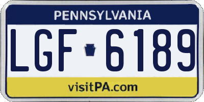 PA license plate LGF6189