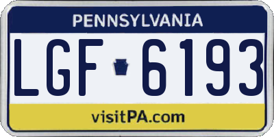 PA license plate LGF6193