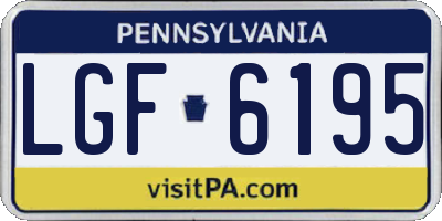 PA license plate LGF6195