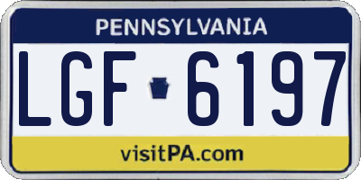 PA license plate LGF6197