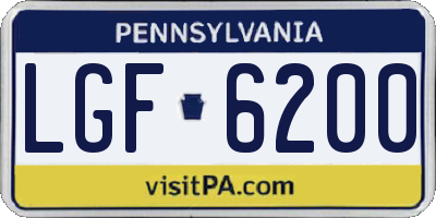 PA license plate LGF6200