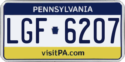 PA license plate LGF6207