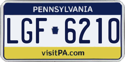 PA license plate LGF6210