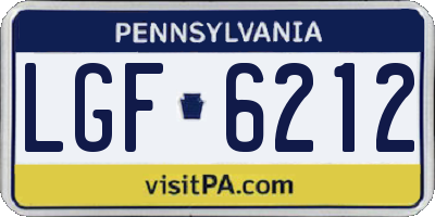 PA license plate LGF6212