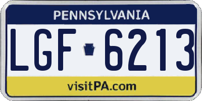 PA license plate LGF6213