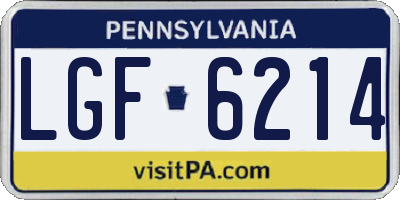 PA license plate LGF6214