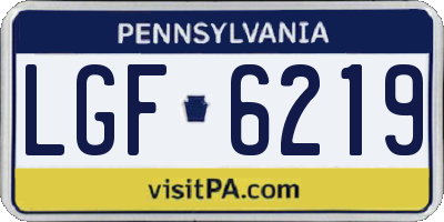 PA license plate LGF6219
