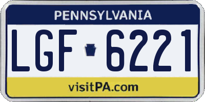 PA license plate LGF6221