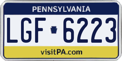 PA license plate LGF6223