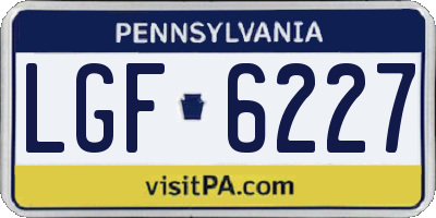 PA license plate LGF6227