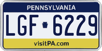 PA license plate LGF6229