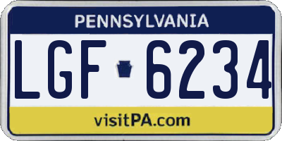 PA license plate LGF6234