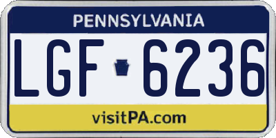 PA license plate LGF6236