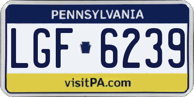 PA license plate LGF6239