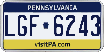PA license plate LGF6243