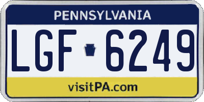 PA license plate LGF6249