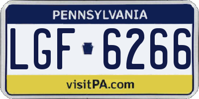 PA license plate LGF6266
