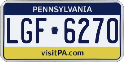 PA license plate LGF6270