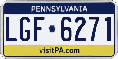 PA license plate LGF6271