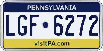 PA license plate LGF6272