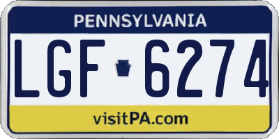 PA license plate LGF6274