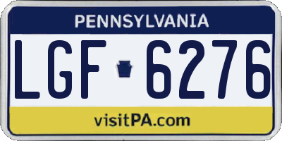 PA license plate LGF6276
