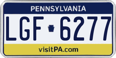 PA license plate LGF6277