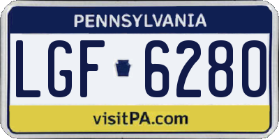 PA license plate LGF6280