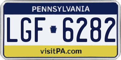 PA license plate LGF6282