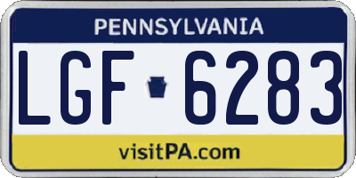 PA license plate LGF6283