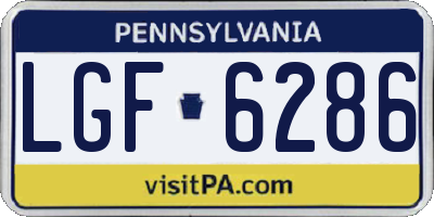 PA license plate LGF6286