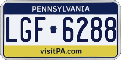 PA license plate LGF6288
