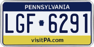 PA license plate LGF6291
