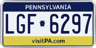 PA license plate LGF6297