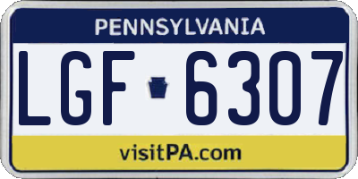 PA license plate LGF6307
