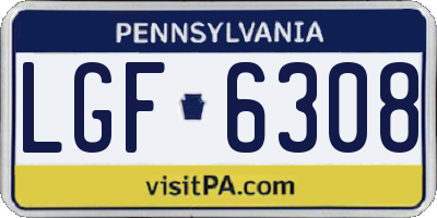 PA license plate LGF6308
