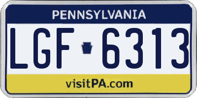 PA license plate LGF6313