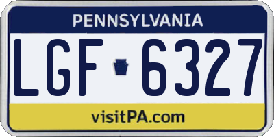 PA license plate LGF6327