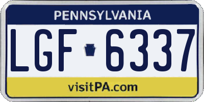 PA license plate LGF6337