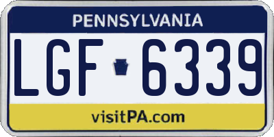 PA license plate LGF6339