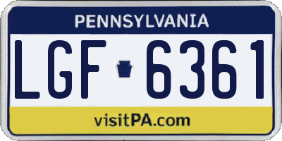 PA license plate LGF6361