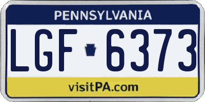 PA license plate LGF6373