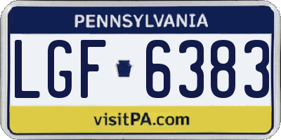 PA license plate LGF6383