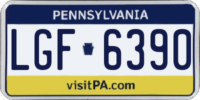 PA license plate LGF6390