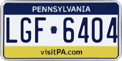 PA license plate LGF6404