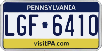PA license plate LGF6410