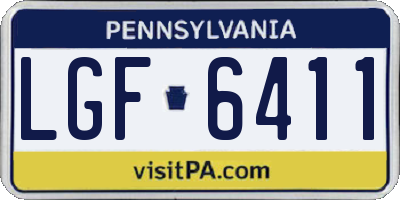 PA license plate LGF6411
