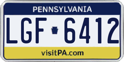 PA license plate LGF6412