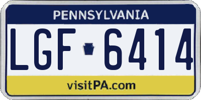 PA license plate LGF6414